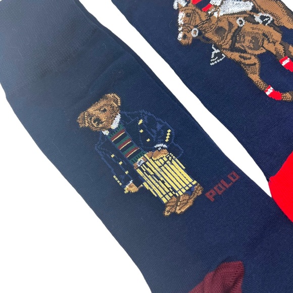 POLO RALPH LAUREN Mens Cortina Bear 3-Pack Socks Gift Set - Picture 8 of 13